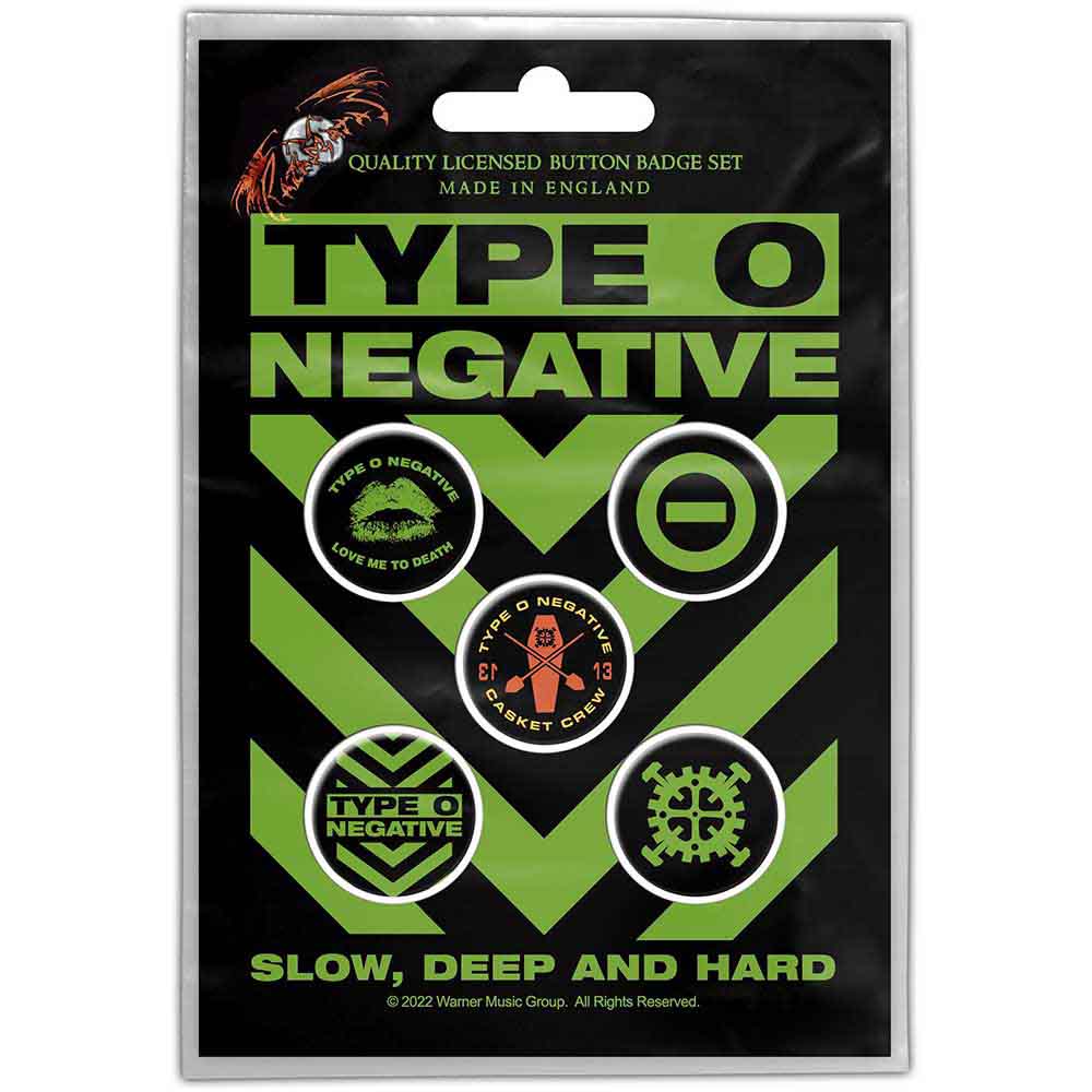 Type O Negative Slow, Deep Hard badge pack