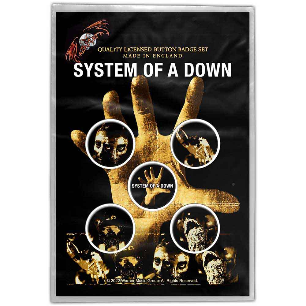 System Of A Down Hand Button Badge pack