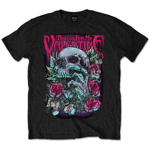 Bullet For My Valentine Men's Tee: Skull Red Eyes