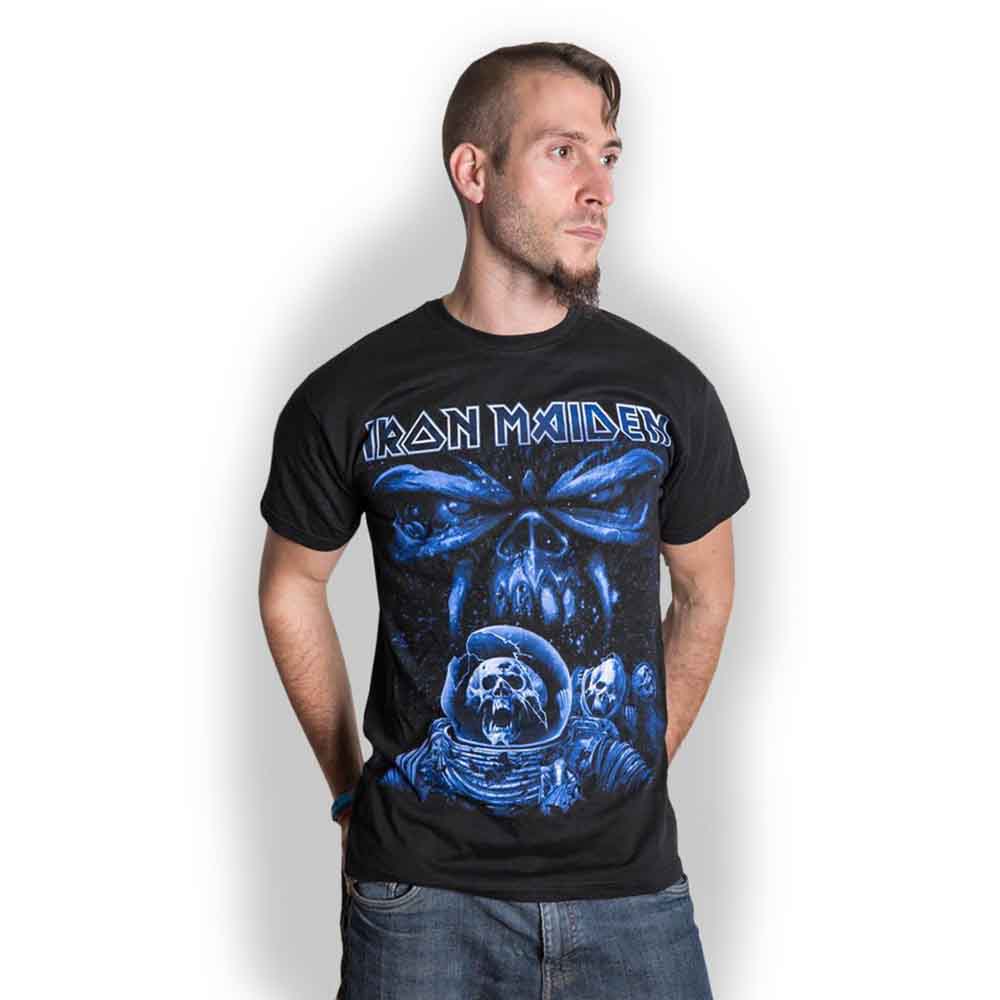 Iron Maiden Men's Tee: Final Frontier Blue Album Spaceman