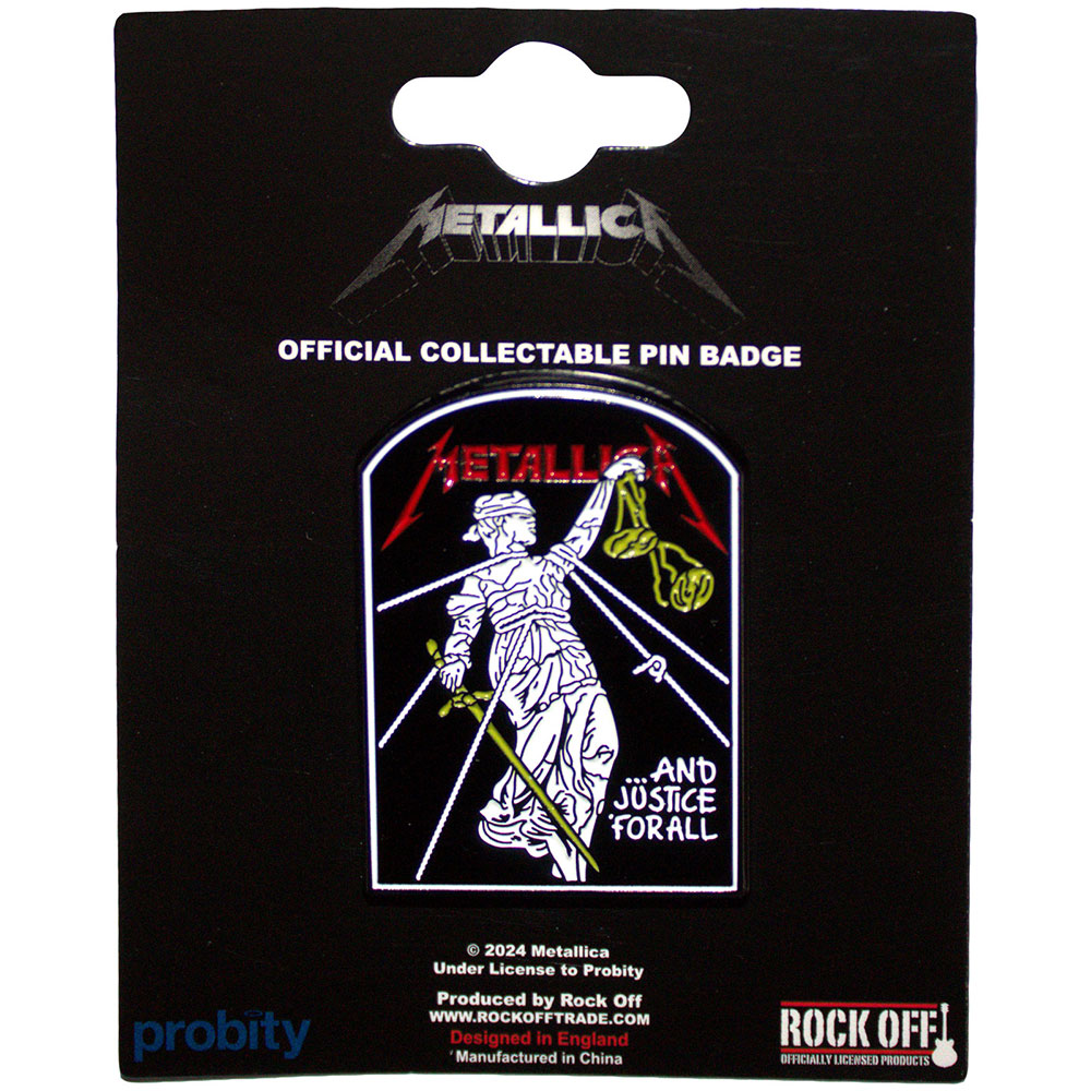 Metallica And Justice For All Tombstone Pin Badge